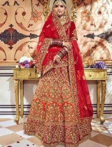Designer Bridal MN4706 Shaded Maroon Multicoloured Velvet Lehenga Choli - Fashion Nation
