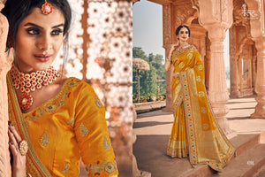 Sangeet Special Weaving Royal Saree with Blouse for Online Sales by Fashion Nation