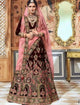 Striking Bridal MN4709 Maroon Multicoloured Velvet Lehenga Choli - Fashion Nation