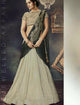 Indo Western MOH4711 Party Wear Beige Silk Lycra Saree Gown - Fashion Nation