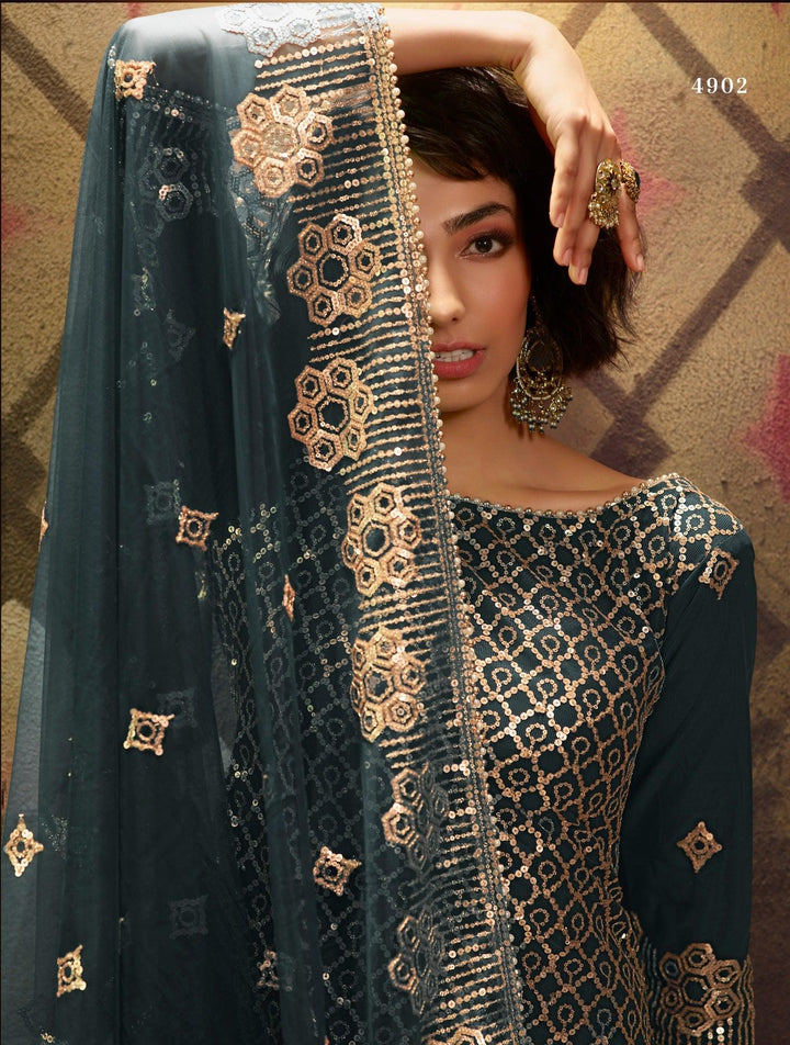 Reception Wear Net Designer Gharara Suit - Fashion Nation