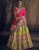 Excellent MN4911 Wedding Special Pink Lime Green Silk Lehenga Choli - Fashion Nation