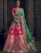 Awe-inspiring MN4912 Wedding Special Pink Green Silk Lehenga Choli - Fashion Nation