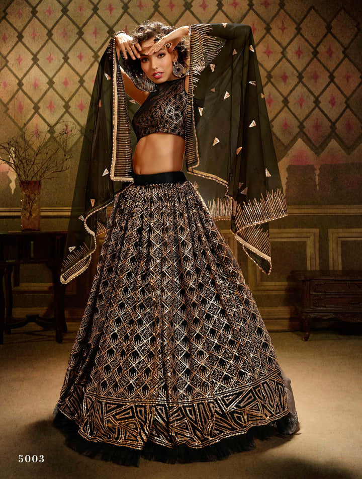 Evening Party Wear Black Designer Lehenga Choli - Fashion Nation