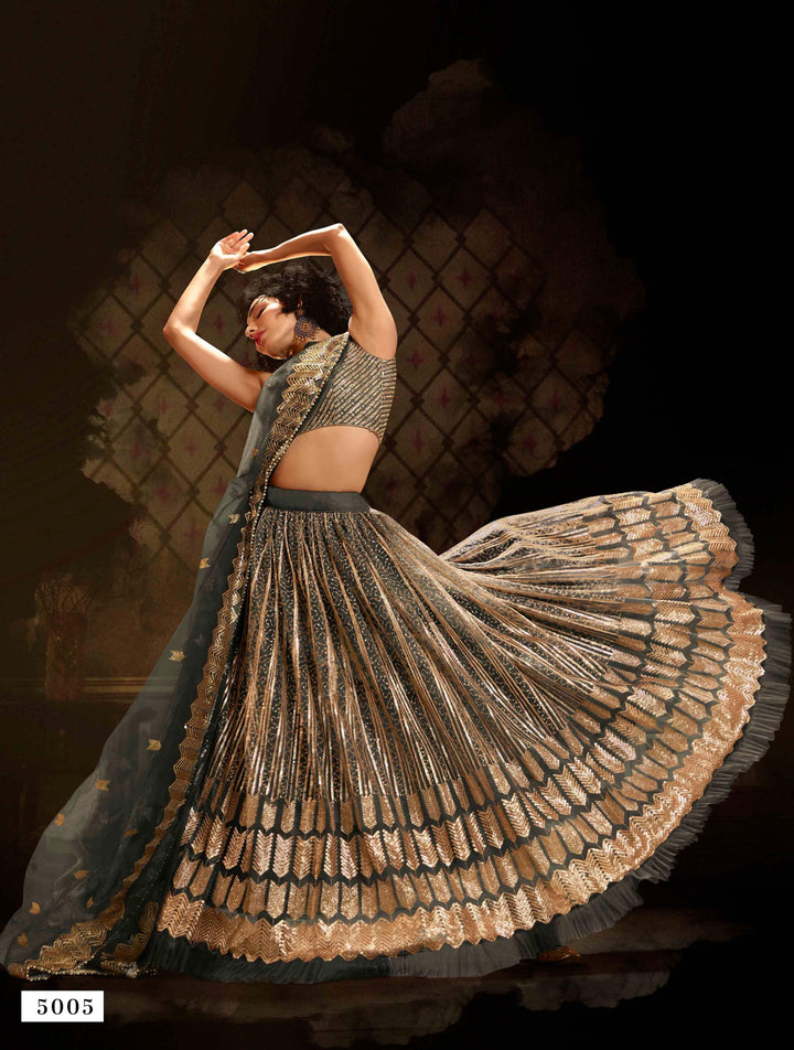 Reception Party Grey Designer Lehenga Choli - Fashion Nation