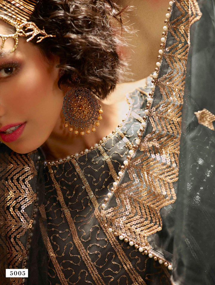 Reception Party Grey Designer Lehenga Choli - Fashion Nation