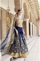 Brilliant Nakkashi NAK5048 Bridal Blue Beige Bhagalpuri Silk Net Lehenga Choli - Fashion Nation