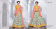 Beautiful NAK5089 Bridal Blue Peach Yellow Silk Satin Chiffon Lehenga Choli - Fashion Nation