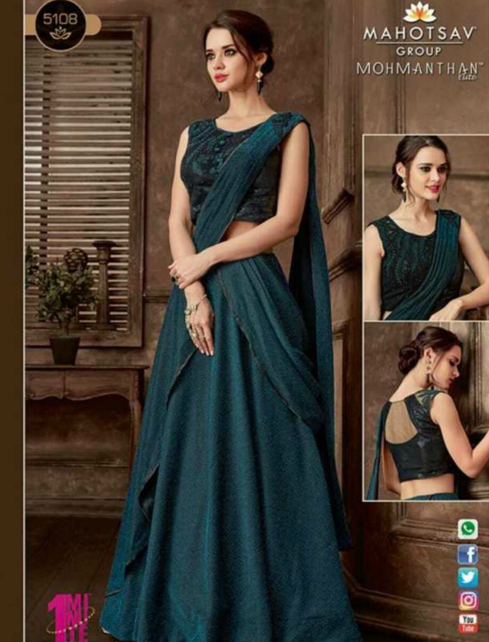 Zari Party Wear Green Silk Saree Convert Long Dress at best price in Chennai