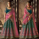 Awesome NAK5113 Bridal Dark Rama Green Pink Net Velvet Lehenga Choli - Fashion Nation