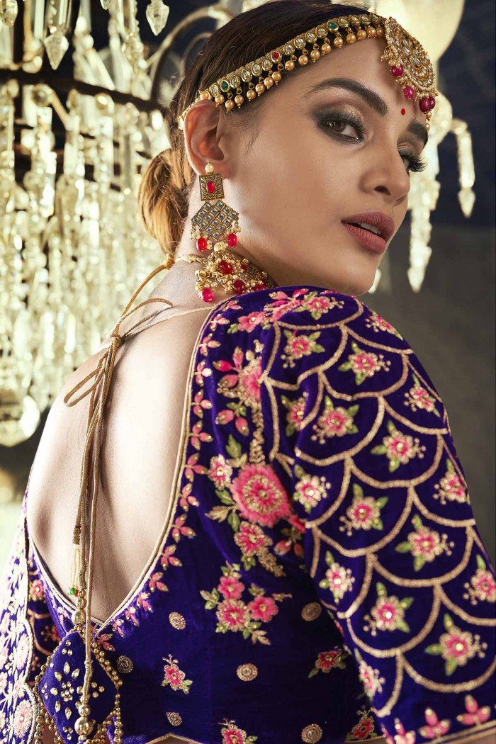 Buy Red Velvet Bridal Lehenga Online for Party, Wedding - Kzari – Kzari -  The Design Studio