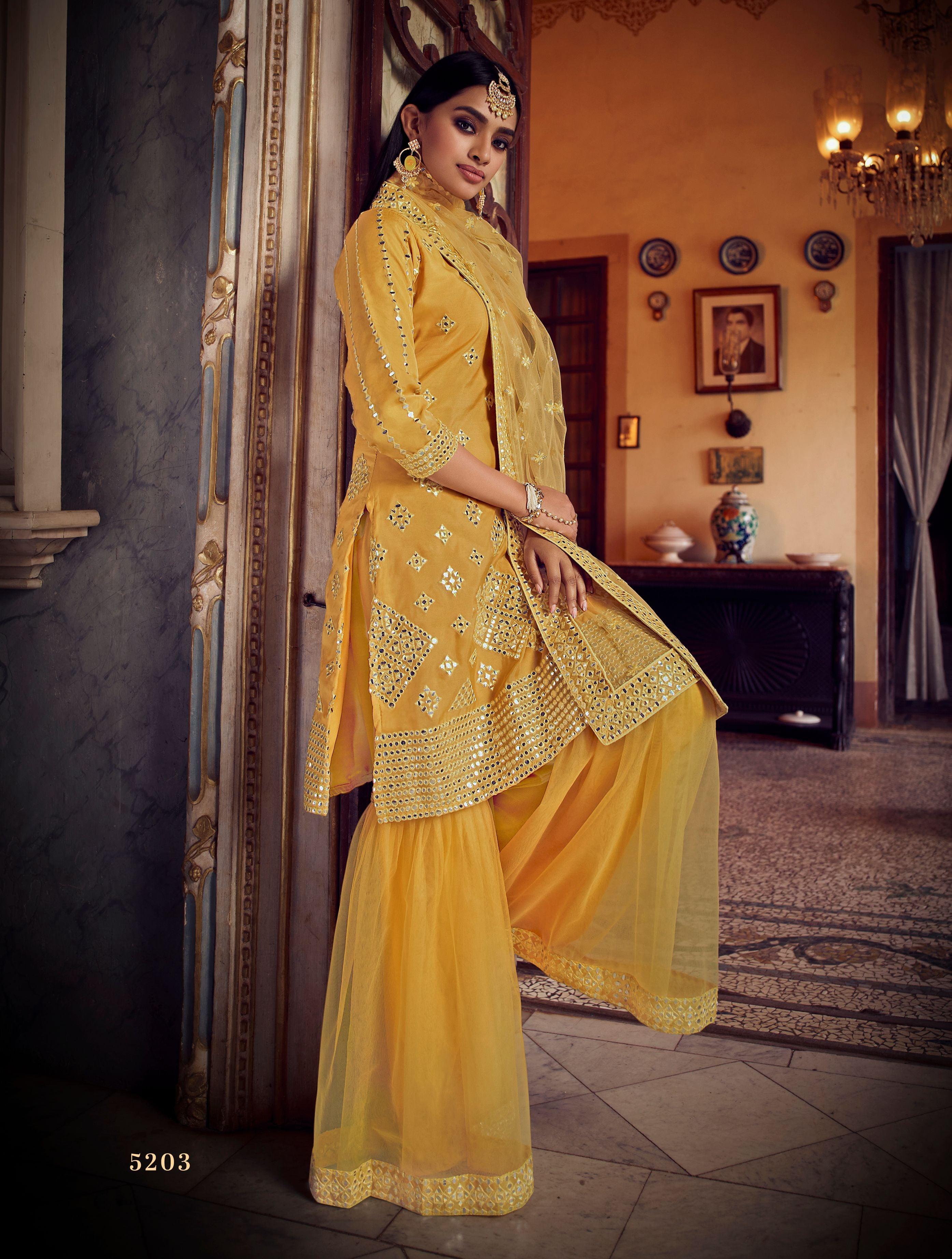 Yellow Haldi Ceremony Georgette Anarkali Suit SFYS71301 – ShreeFashionWear