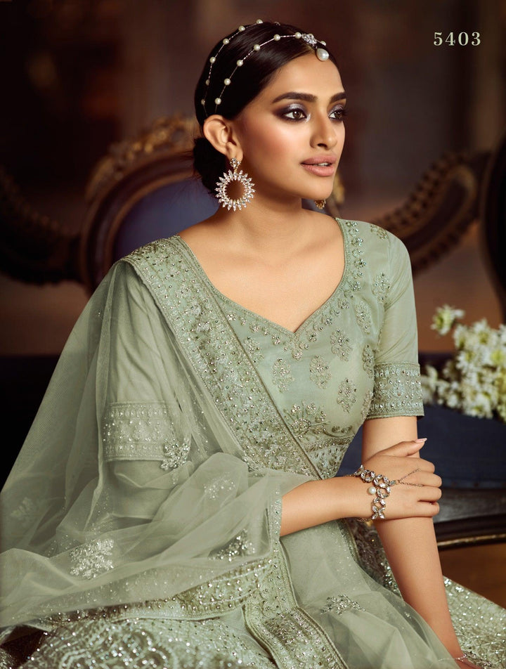 Sangeet Fashion Wear Designer Green Lehenga Choli - Fashion Nation