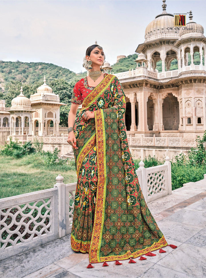 Mehendi Special Bandhej Patola Silk Saree - Fashion Nation