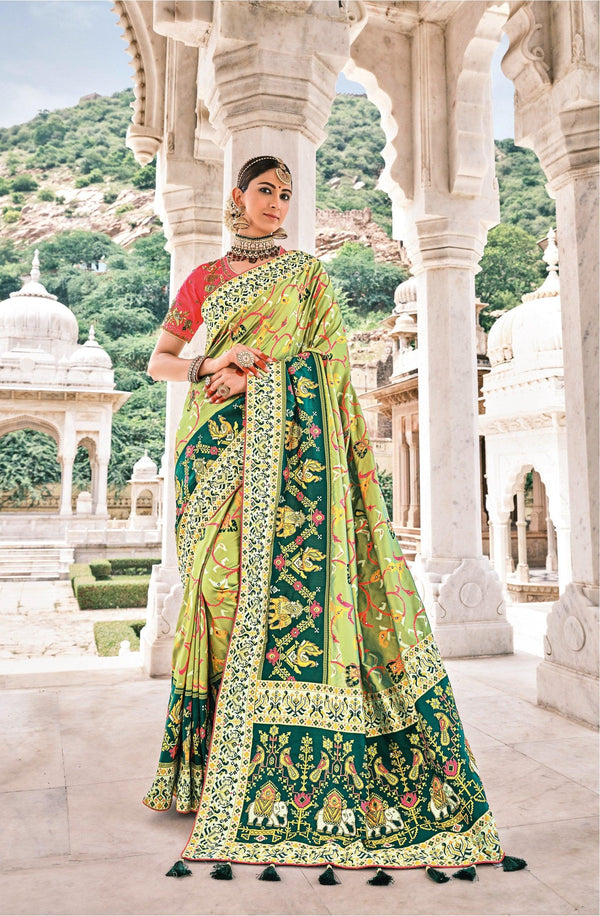 Mehndi Functions Wear Patan Patola Silk Saree - Fashion Nation