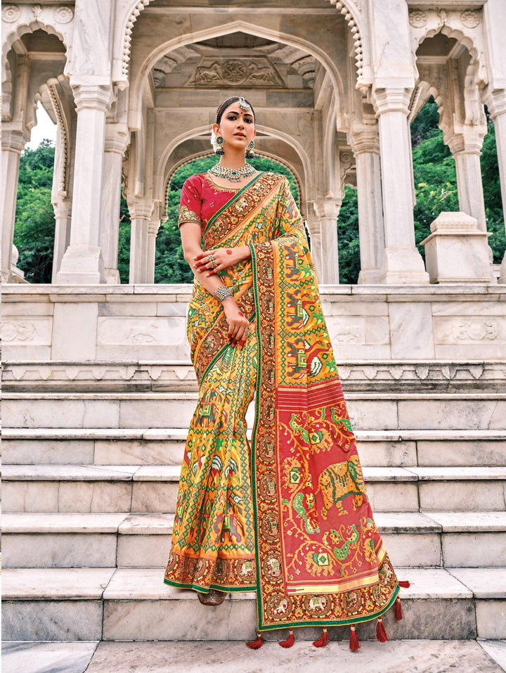 Haldi Function Wear Patan Patola Silk Saree - Fashion Nation