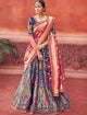 Royal Kimora KIM6007 Bridal Blue Rani Pink Silk Jacquard Lehenga Choli - Fashion Nation