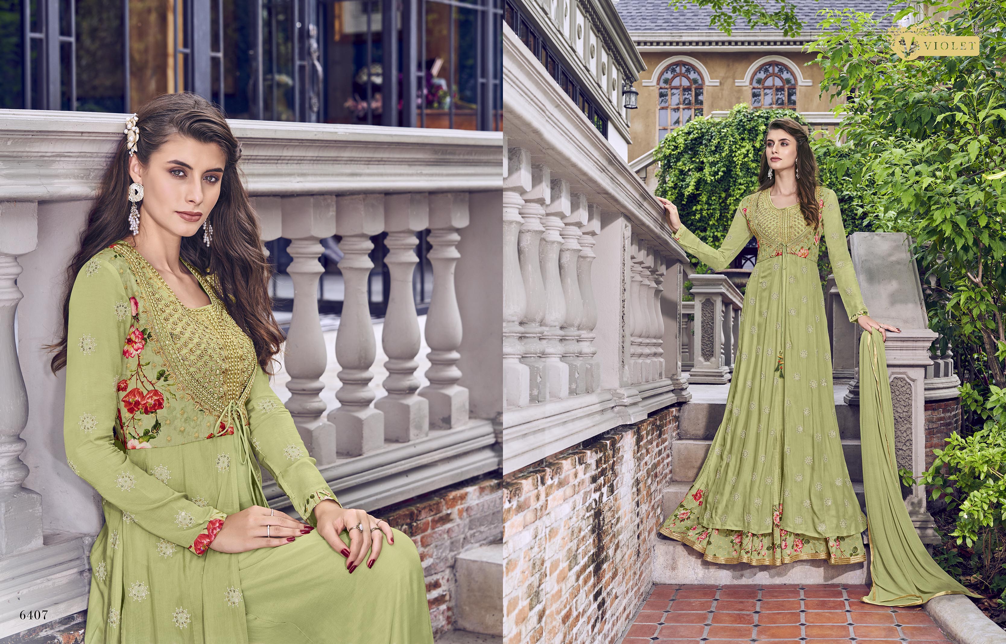 Indo western saree gown and long jacket  Kuro Clothing India