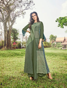 Fashionable PRP6630 Superb Olive Green Jacquard Readymade Long Dress/Kurti - Fashion Nation