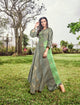 Indo Western PRP6636 Elegant Grey Jacquard Readymade Long Dress/Kurti - Fashion Nation