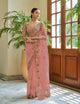 Peach Organza Designer Saree for Online Sales by Fashion Nation