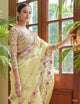 Lime Yellow Evening Party Wear Organza Designer Saree by Fashion Nation