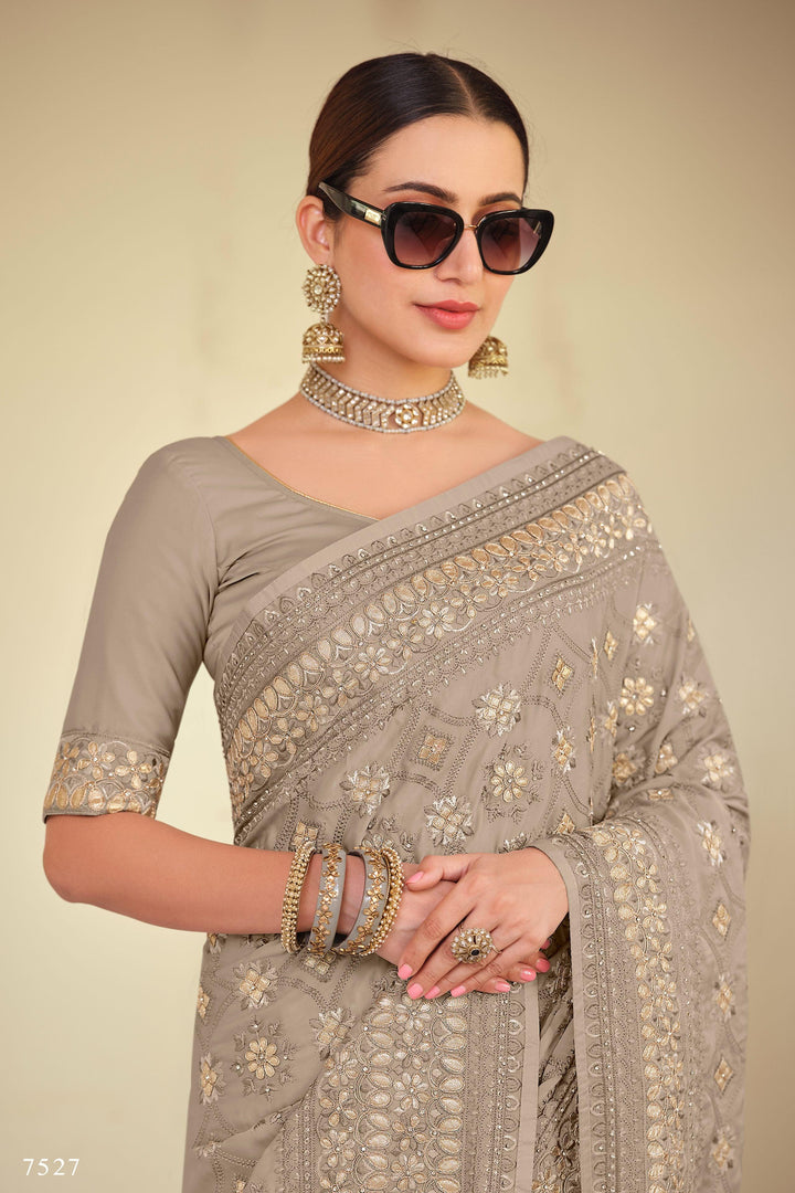 Reception Party Wear Designer Saree - Fashion Nation