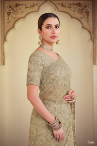 Bachelorette Party Wear Green Designer Saree for Online Sales by Fashion Nation