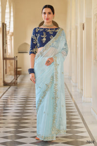 Roka Shaadi Party Organza Designer Saree for Online Sales by Fashion Nation