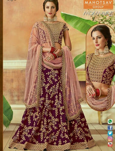 Fabulous MAH7813 Wedding Wear Purple Pink Silk Lehenga Choli - Fashion Nation