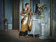 Fabulous ADA510 Designer Shaded Cream Beige Black Palermo Silk Saree - Fashion Nation