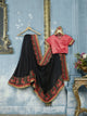 Special Partywear ADA519 Designer Black Peach Silk Saree - Fashion Nation