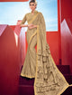 Curated CR41005 Designer Golden Silk Lycra Ruffled Saree - Fashion Nation