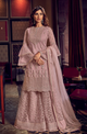 Shaadi Dusty Pink Party Wear Sharara Suit
