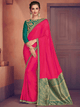 All Occasion Pink Silk Jacquard Designer Saree with Blouse by Fashion Nation