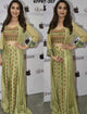 KF3518 Madhuri Dixit Bollywood Inspired Green Yellow Silk Lehenga Choli with Koti - Fashion Nation