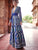 Designer KF3699 Bollywood Inspired Blue Silk Gown - Fashion Nation