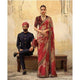 Anushka Sharma KF3873 Bollywood Inspired Red Cream Silk Saree - Fashion Nation