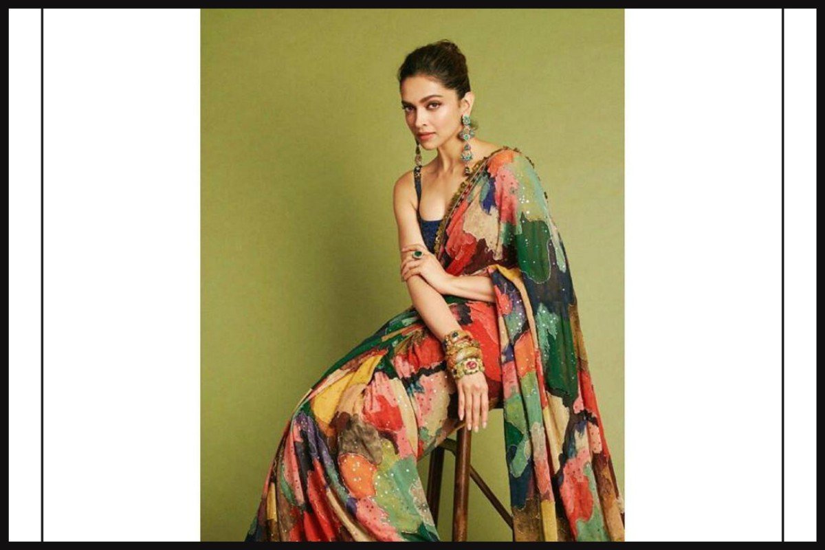 Deepika Multicolor Bollywood Style Georgette saree Sabyasachi inspired saree  for women / girls indian sari party wear sari
