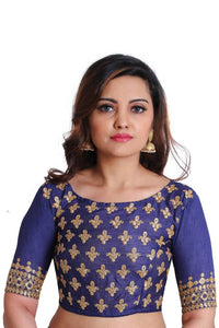Sridevi KFP574 Bollywood Inspired Navy Blue Georgette Silk Saree - Fashion Nation