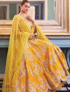 Sonakshi Sinha Celebrity Wear KF3753 Bollywood Inspired Yellow Silk Lehenga Choli - Fashion Nation