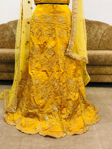 Sonakshi Sinha Celebrity Wear KF3753 Bollywood Inspired Yellow Silk Lehenga Choli - Fashion Nation