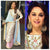 Stunning Madhuri Dixit Bollywood Inspired Pink White Silk Anarkali Suit - Fashion Nation