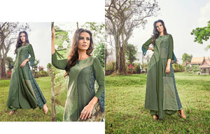 Fashionable PRP6630 Superb Olive Green Jacquard Readymade Long Dress/Kurti - Fashion Nation