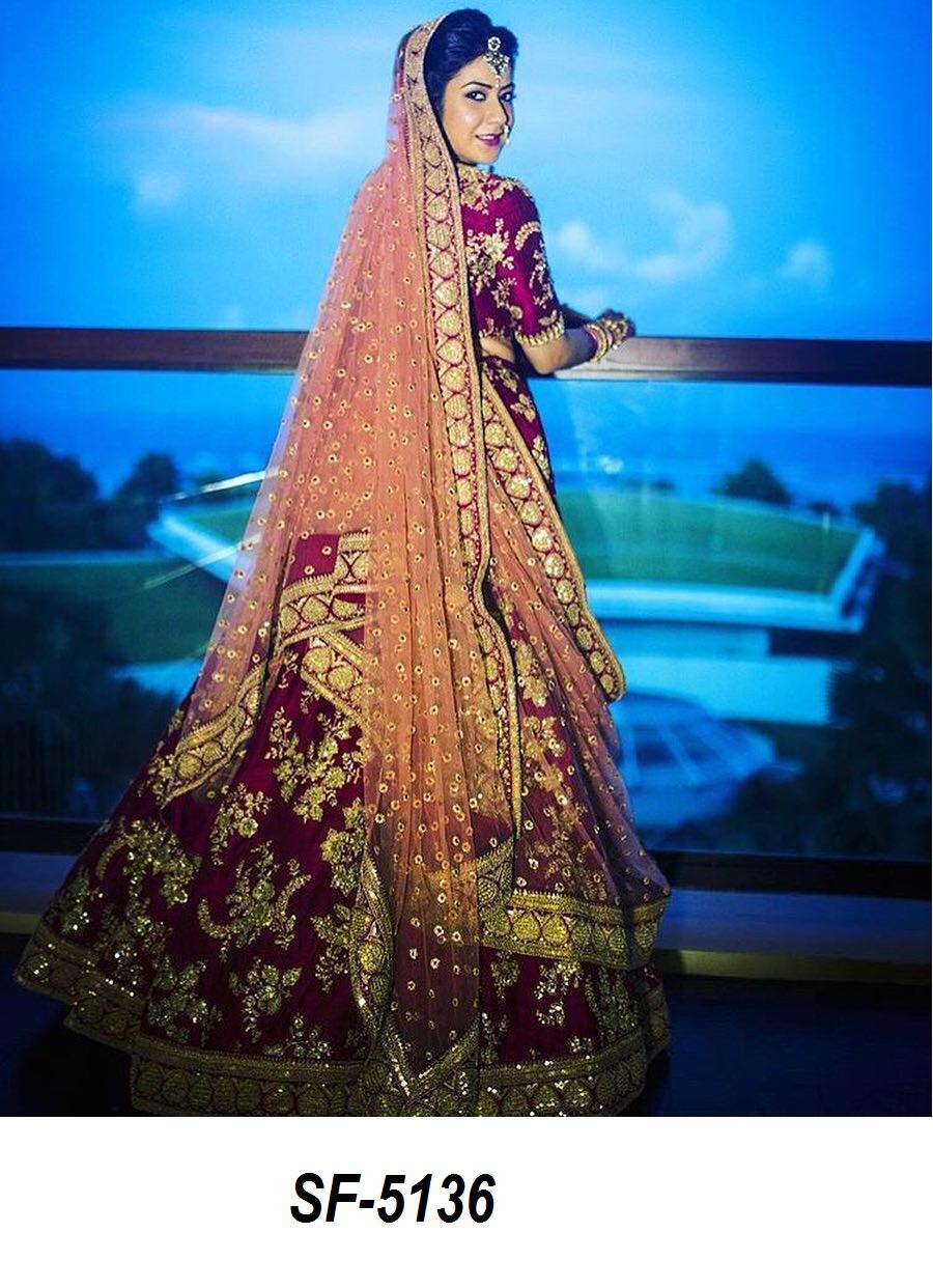 Buy Stylish Blue & Pink Sequins Georgette Partywear Lehenga Choli - Bridal  Ethnic