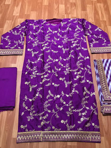 Anushka Sharma SF6139 Bollywood Inspired Purple Silk Georgette Salwar Kameez - Fashion Nation