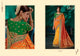 Festive SS1109 Bridal Yellow Orange Red Green Viscose Silk Saree - Fashion Nation