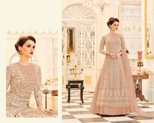 Great Buy VEE002D Designer Beige Net Anarkali Lehenga - Fashion Nation