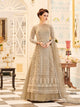 Great Buy VEE002D Designer Beige Net Anarkali Lehenga - Fashion Nation