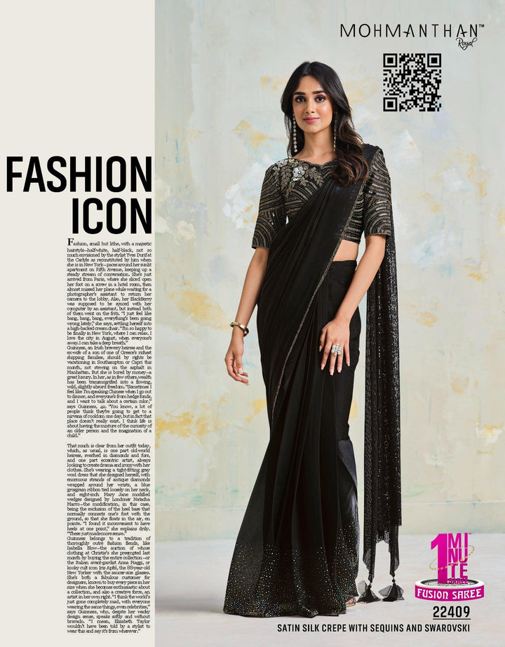 Reception Wear Designer Pre-Draped Saree - Fashion Nation